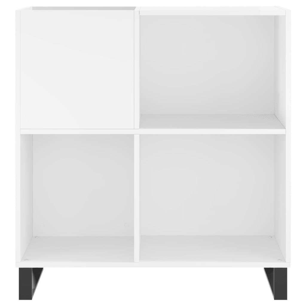 Extra-glossy white record cabinet 84.5x38x89 cm composite wood