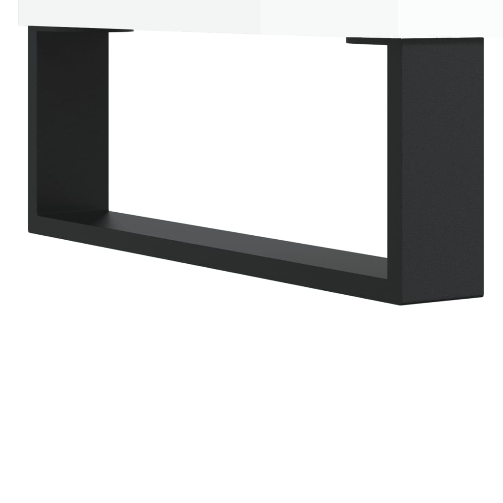 Extra-glossy white record cabinet 84.5x38x89 cm composite wood