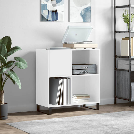 Extra-glossy white record cabinet 84.5x38x89 cm composite wood