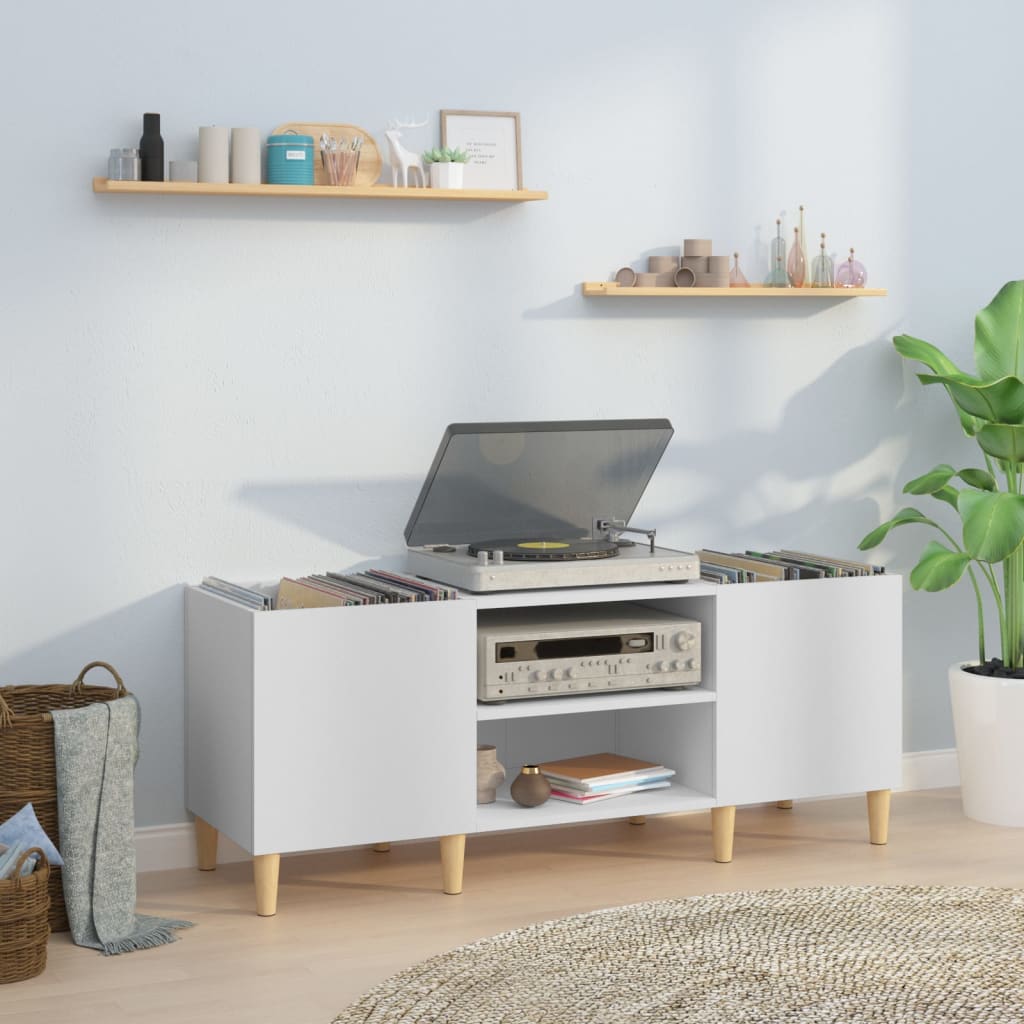 Disc chest of drawers, white, 121x38x48 cm, processed wood