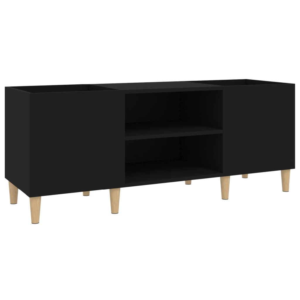 Disc chest of drawers, black, 121x38x48 cm, processed wood