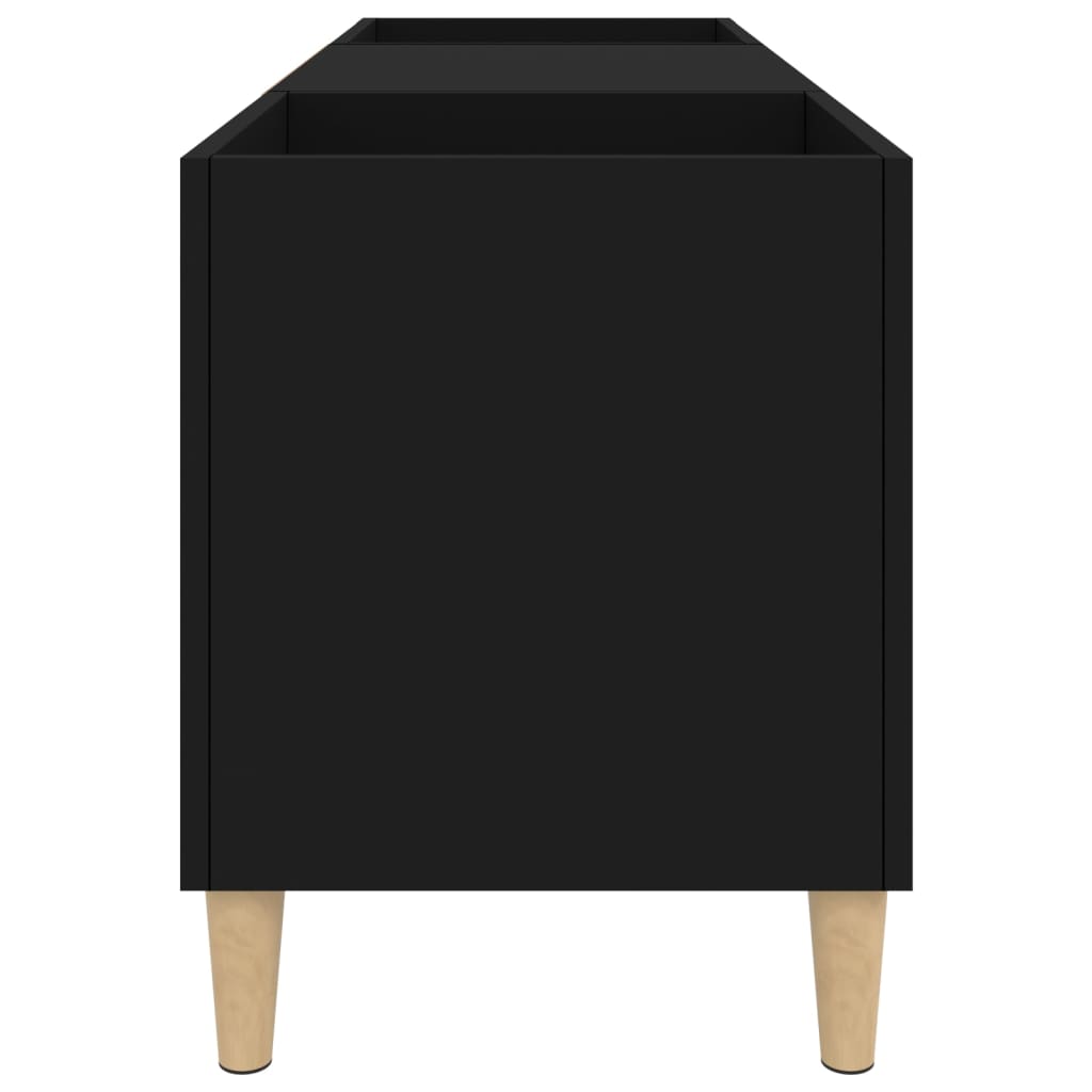 Disc chest of drawers, black, 121x38x48 cm, processed wood