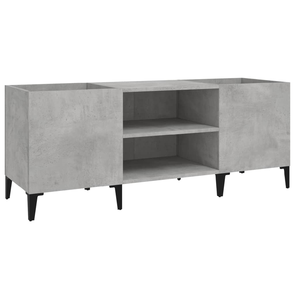 Gray concrete disc cabinet, 121x38x48 cm, processed wood