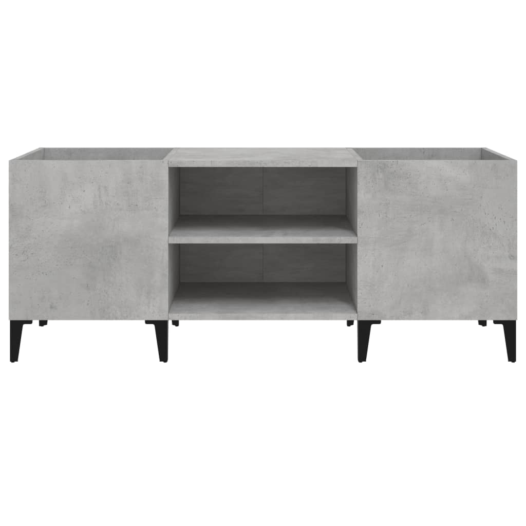 Gray concrete disc cabinet, 121x38x48 cm, processed wood