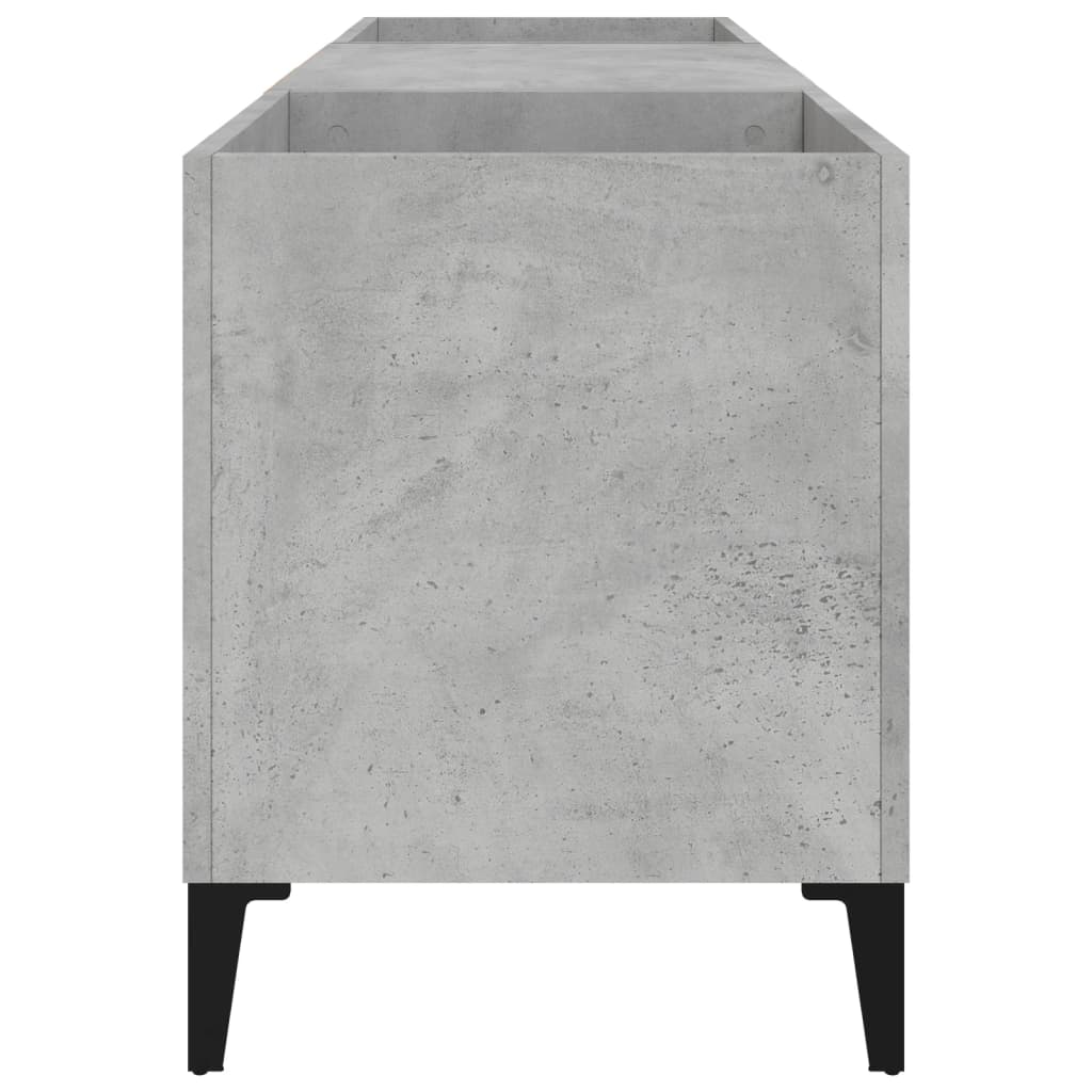 Gray concrete disc cabinet, 121x38x48 cm, processed wood
