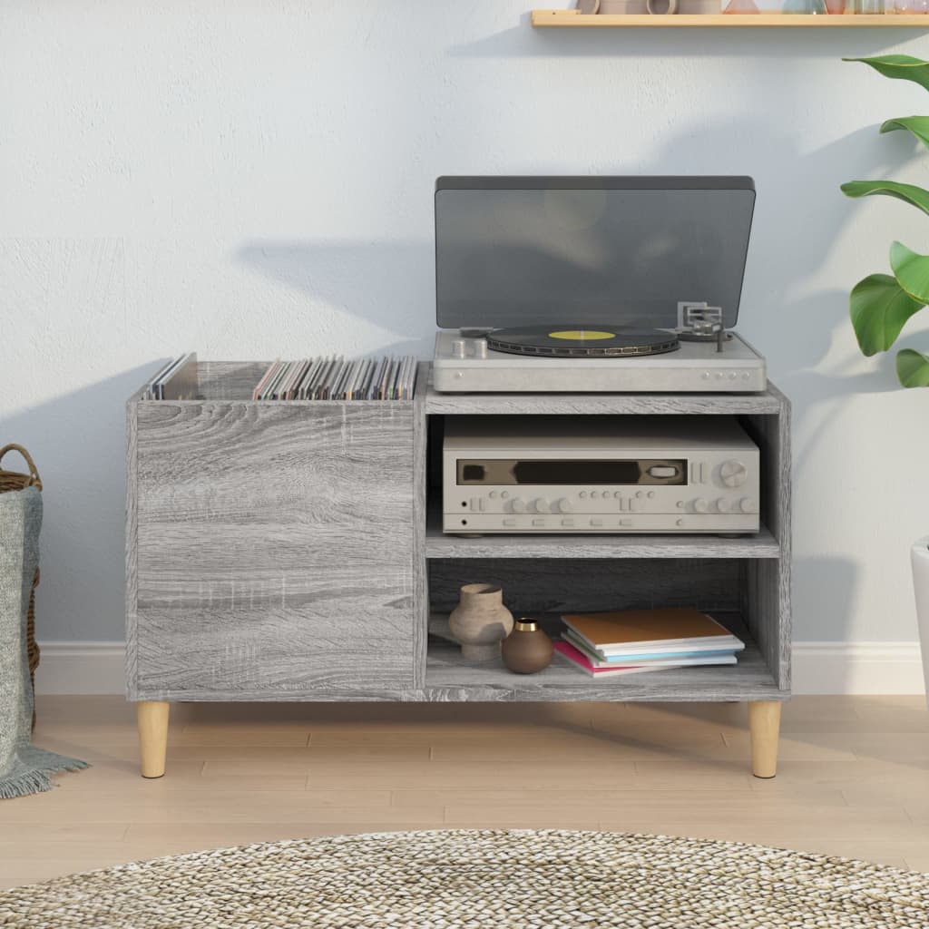 Sonoma gray record cabinet 84.5x38x48 cm processed wood