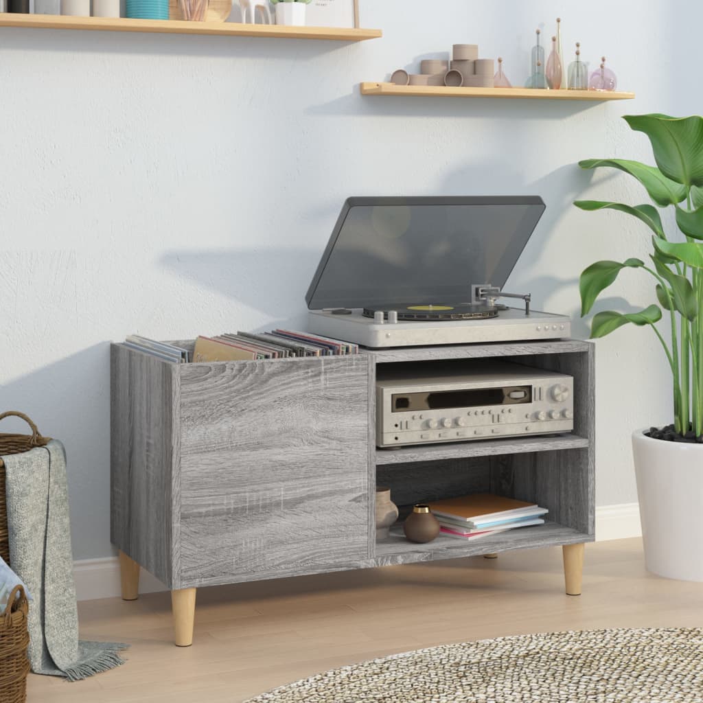 Sonoma gray record cabinet 84.5x38x48 cm processed wood