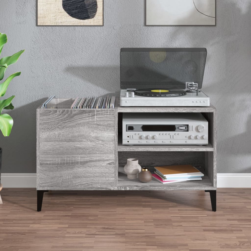 Sonoma gray record cabinet 84.5x38x48 cm processed wood