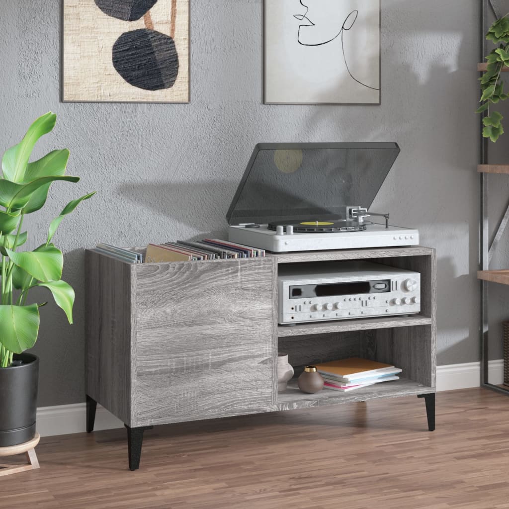 Sonoma gray record cabinet 84.5x38x48 cm processed wood