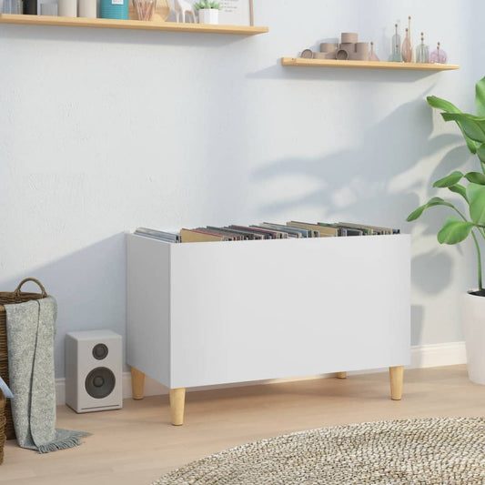 Record cabinet, white, 74.5x38x48 cm, processed wood