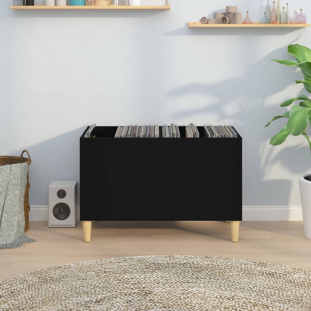 Disc cabinet, black, 74.5x38x48 cm, processed wood