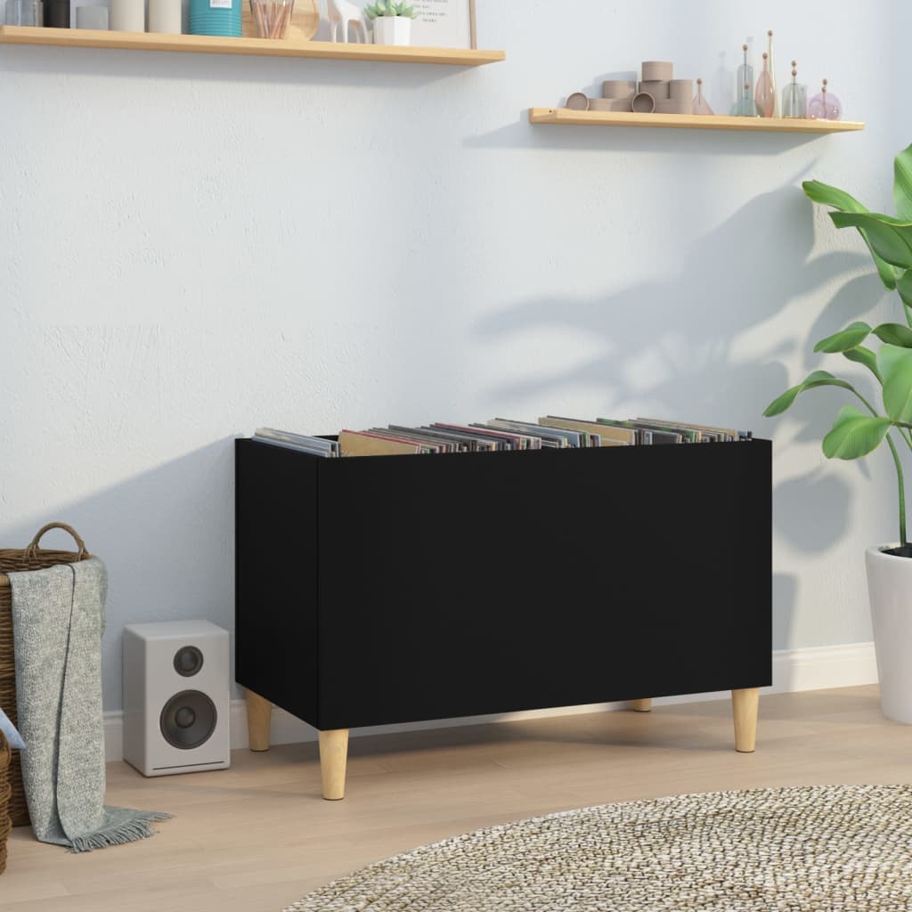 Disc cabinet, black, 74.5x38x48 cm, processed wood