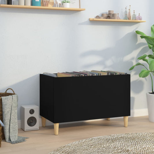 Disc cabinet, black, 74.5x38x48 cm, processed wood