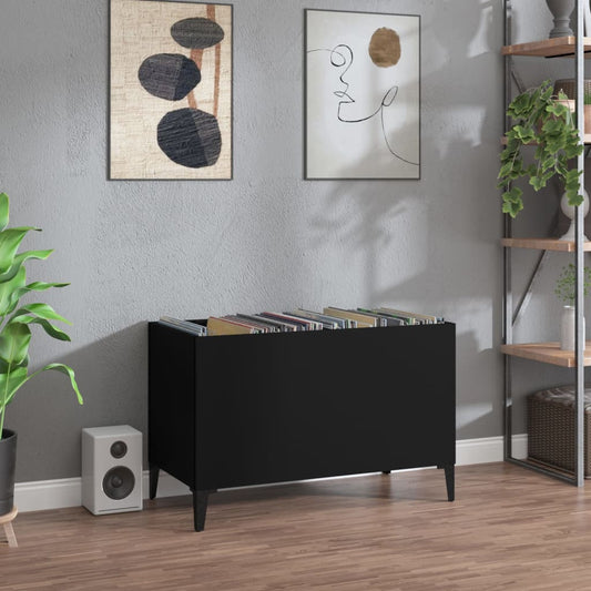Disc cabinet, black, 74.5x38x48 cm, processed wood