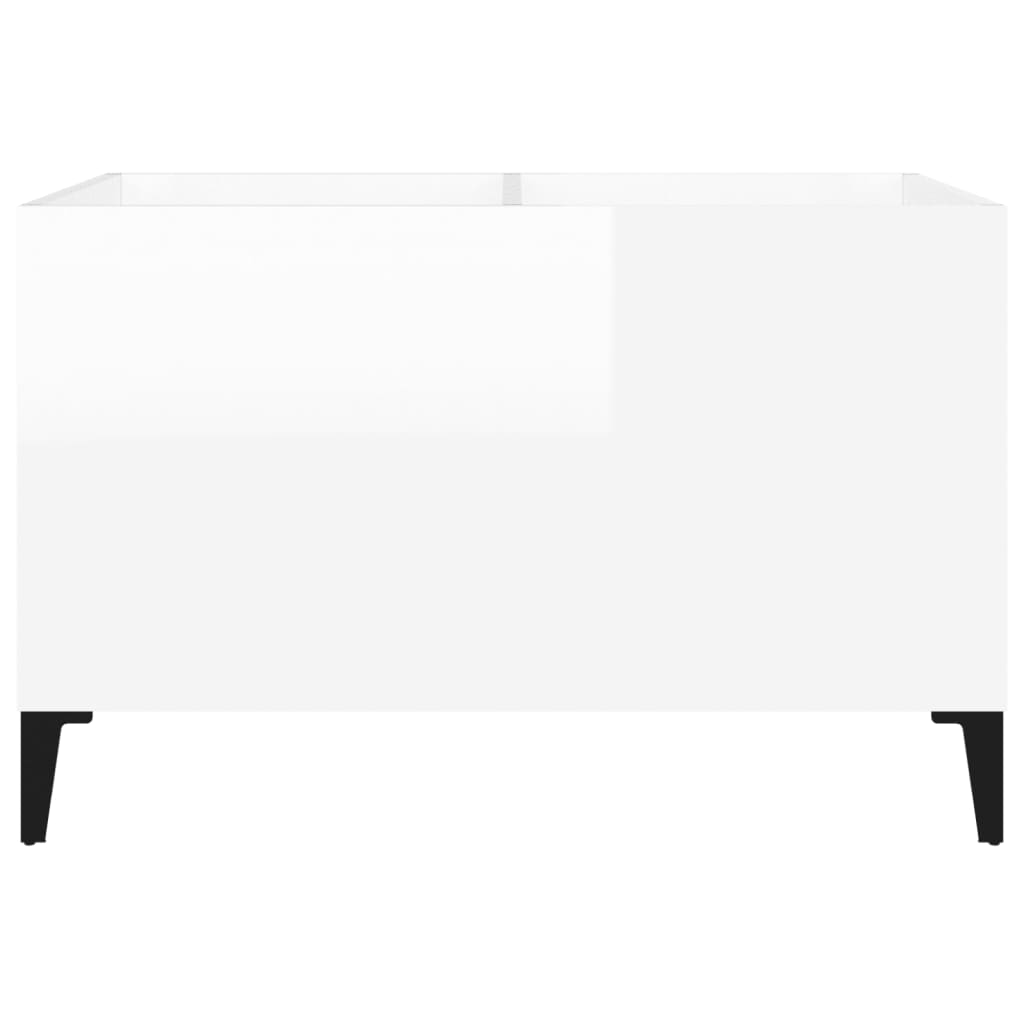CD cabinet, extra-glossy white 74.5x38x48 cm processed wood