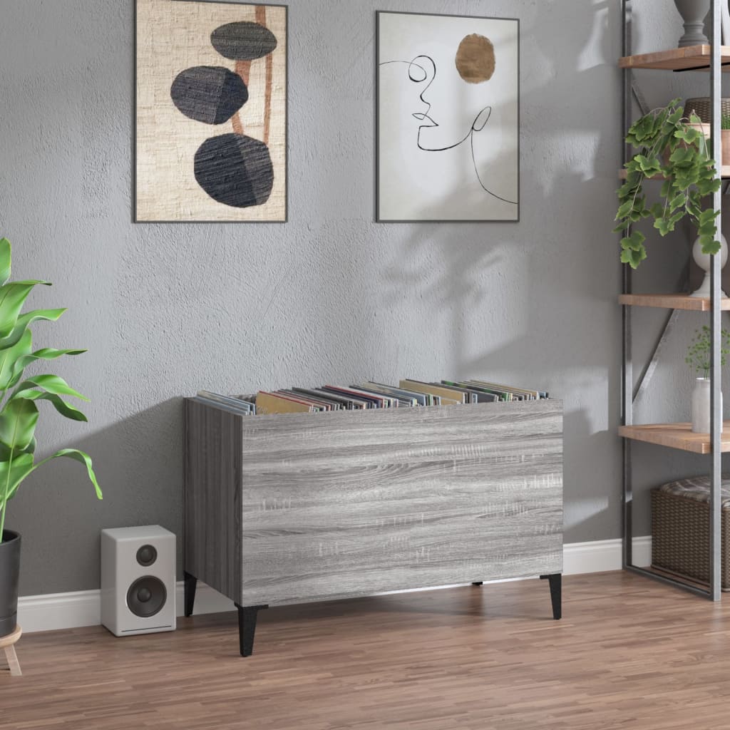 Sonoma gray record cabinet 74.5x38x48 cm processed wood