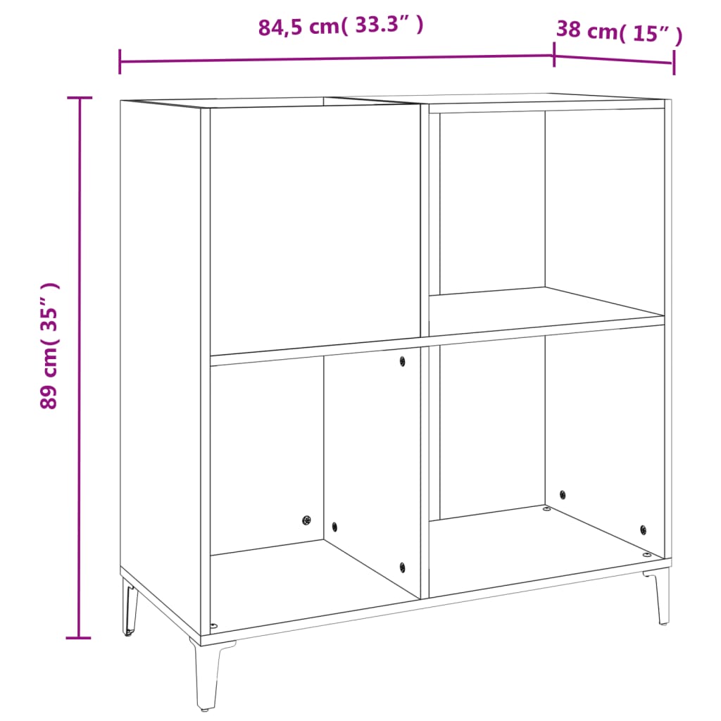 Disc cabinet gray concrete 84.5x38x89 cm composite wood