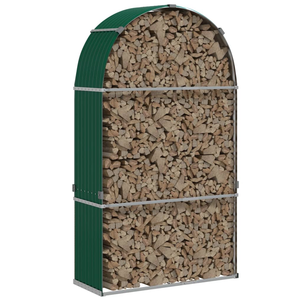Suport pentru bușteni, verde, 120x45x210 cm, oțel galvanizat