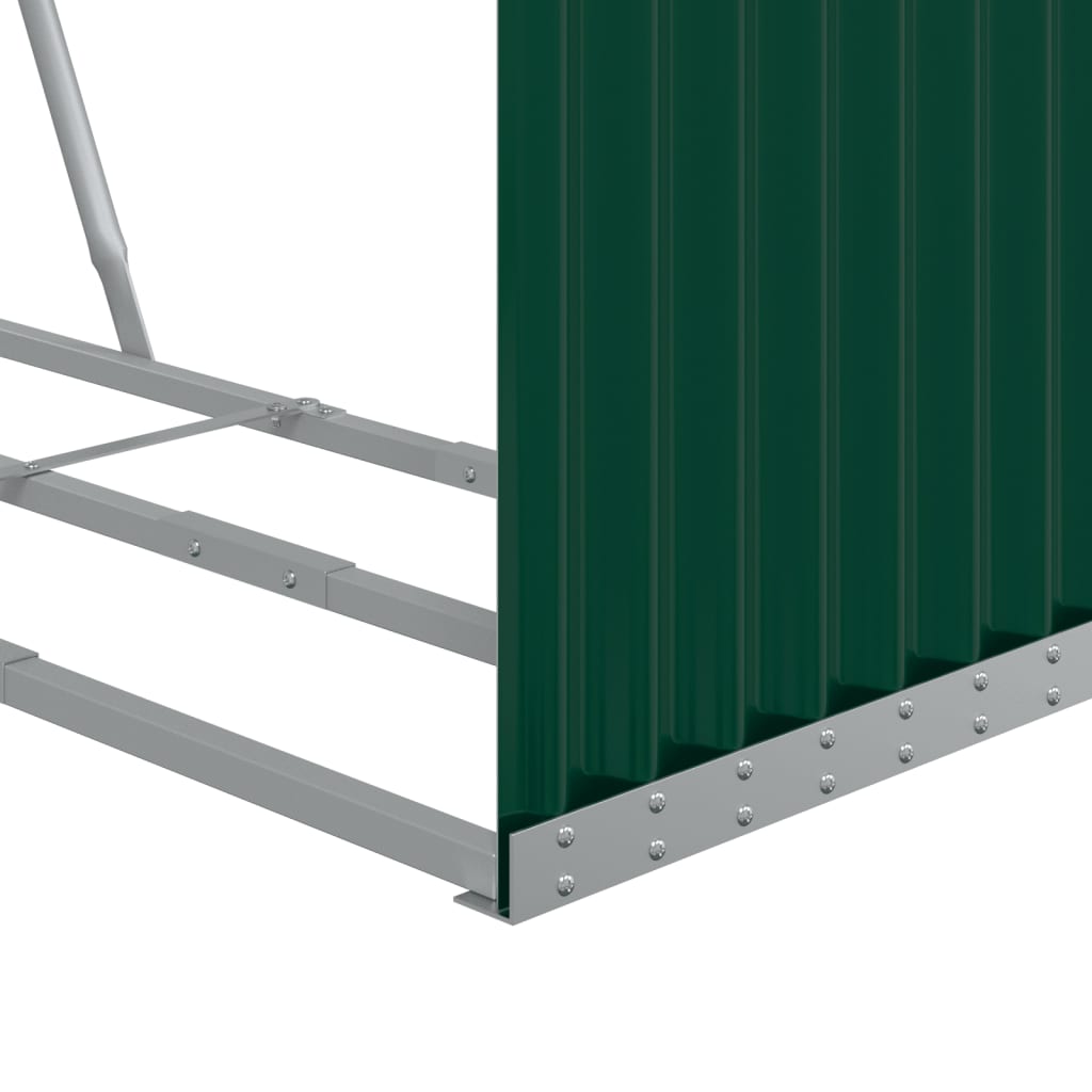 Suport pentru bușteni, verde, 120x45x210 cm, oțel galvanizat
