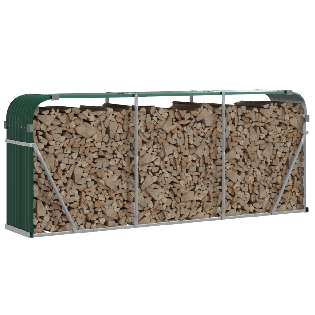 Suport pentru bușteni verde 234x45x100 cm oțel galvanizat
