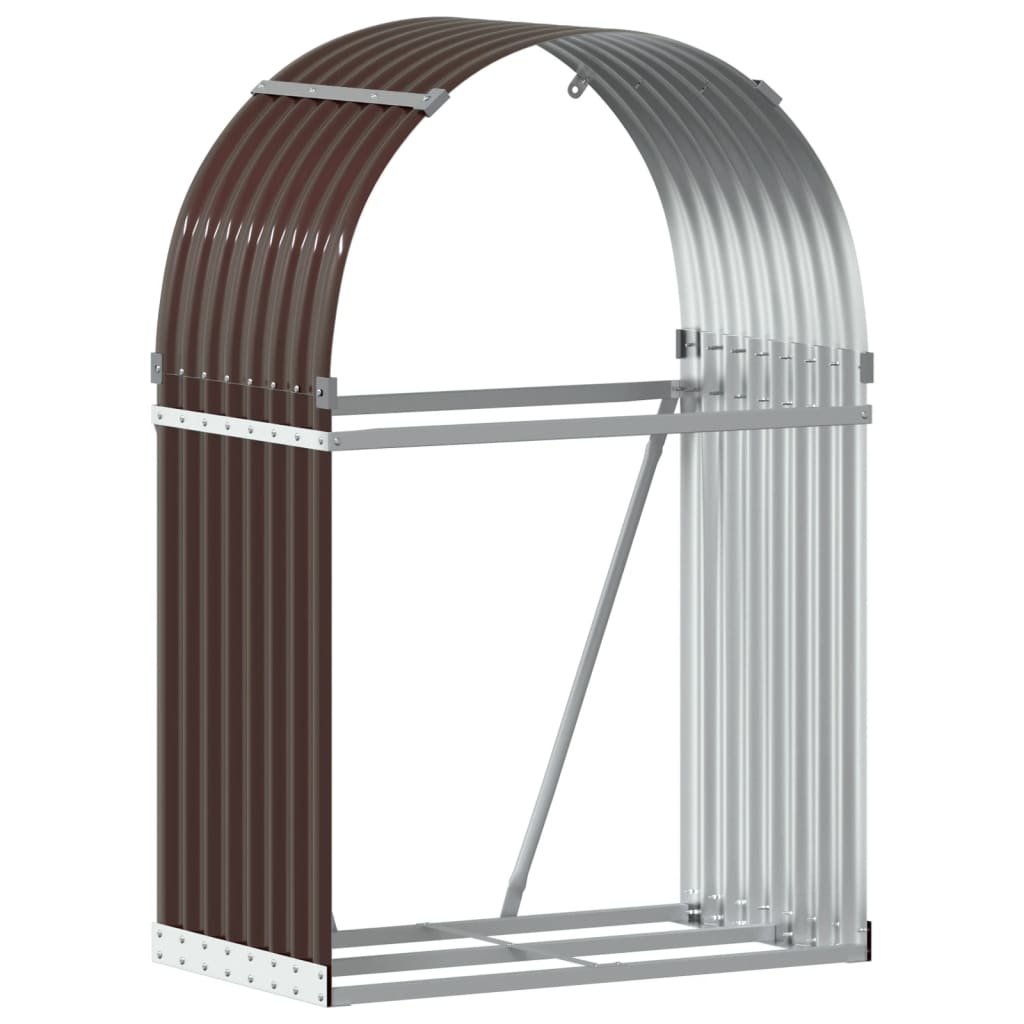 Suport pentru bușteni, maro, 80x45x120 cm, oțel galvanizat