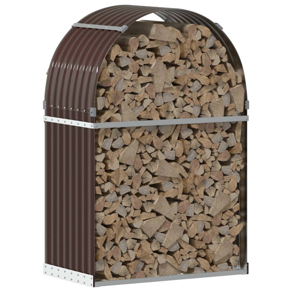 Suport pentru bușteni, maro, 80x45x120 cm, oțel galvanizat
