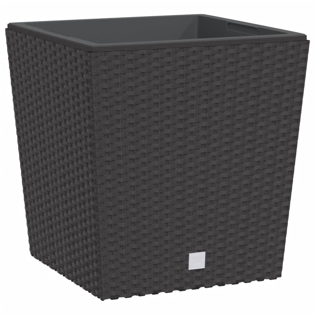 Jardinieră cu interior detașabil, maro, 21 / 32 L, PP ratan
