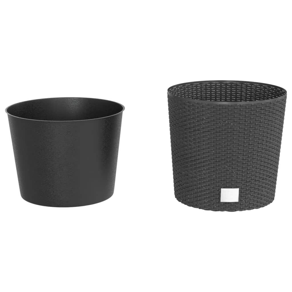 Jardinieră cu interior detașabil, antracit 15 / 15,3 L PP ratan