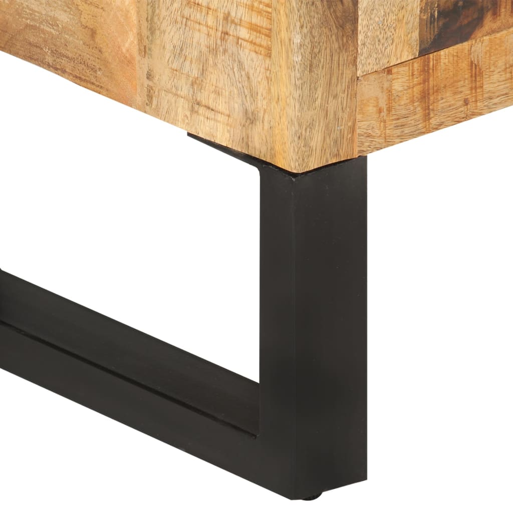 Sideboard, 80x30x71 cm, solid raw mango wood and metal