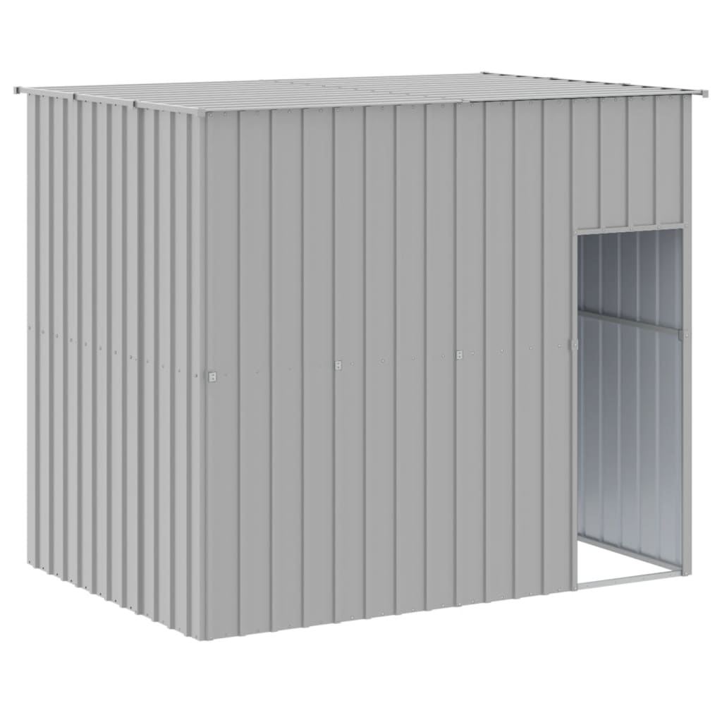 Dog house &amp; light gray roof 214x153x181cm galvanized steel