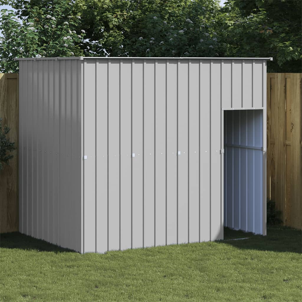 Dog house &amp; light gray roof 214x153x181cm galvanized steel