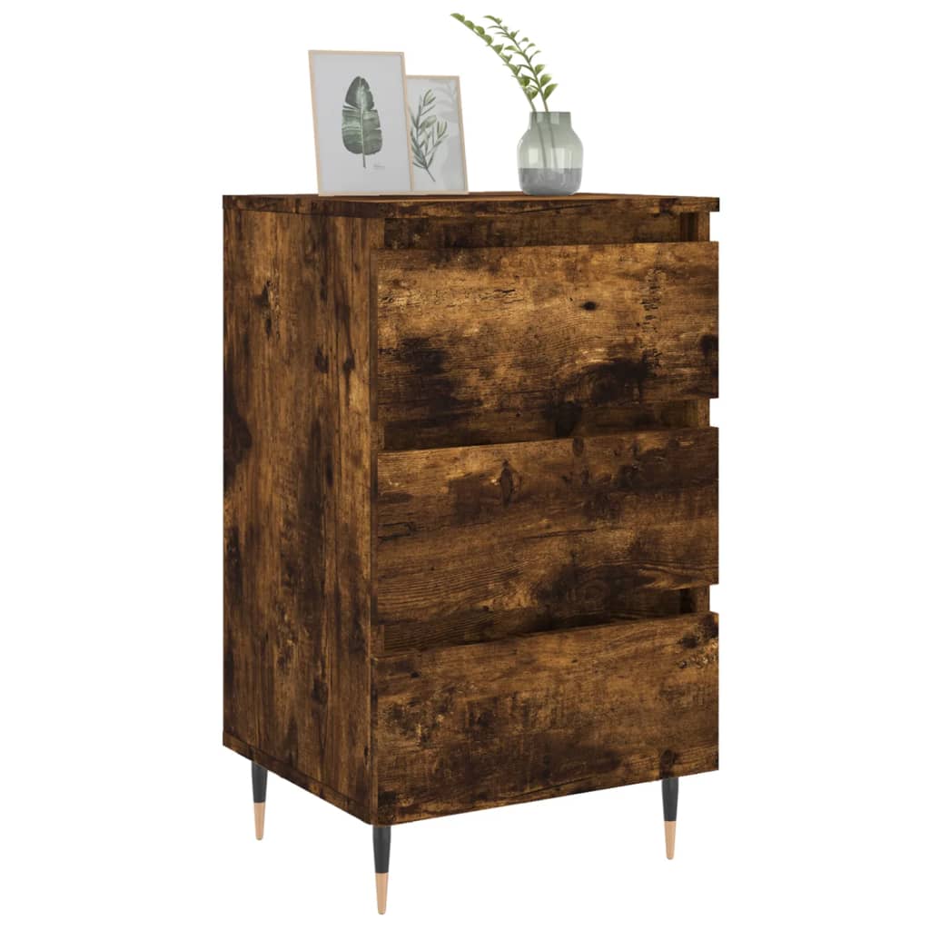 Bedside table, smoky oak, 40x35x69 cm, composite wood