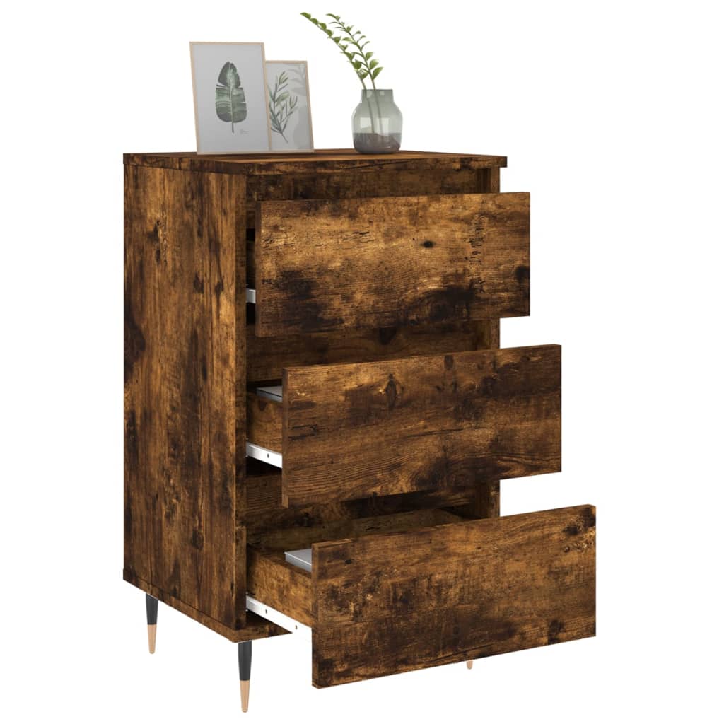 Bedside table, smoky oak, 40x35x69 cm, composite wood