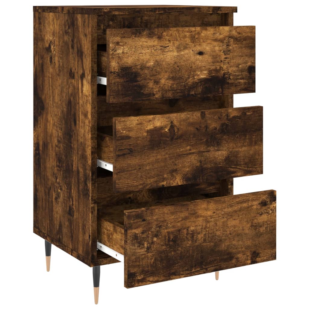 Bedside table, smoky oak, 40x35x69 cm, composite wood