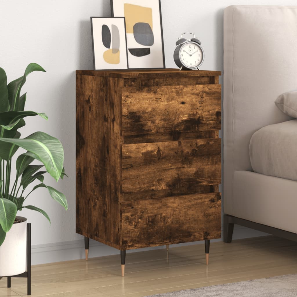 Bedside table, smoky oak, 40x35x69 cm, composite wood