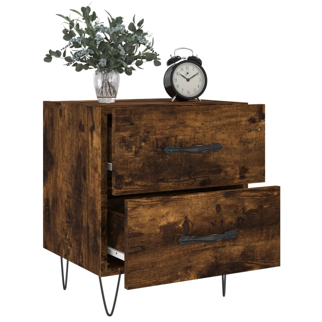 Bedside tables, 2 pcs., smoky oak, 40x35x47.5 cm, composite wood