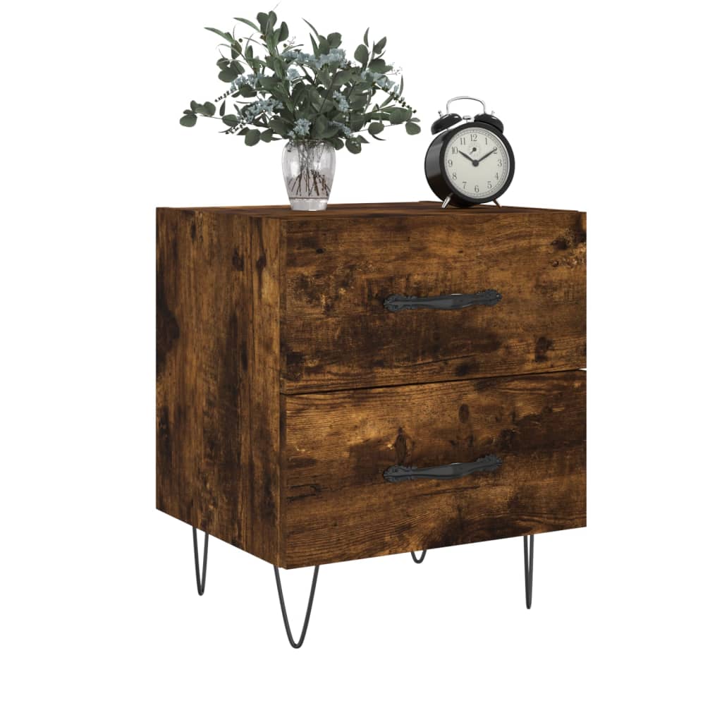 Bedside tables, 2 pcs., smoky oak, 40x35x47.5 cm, composite wood