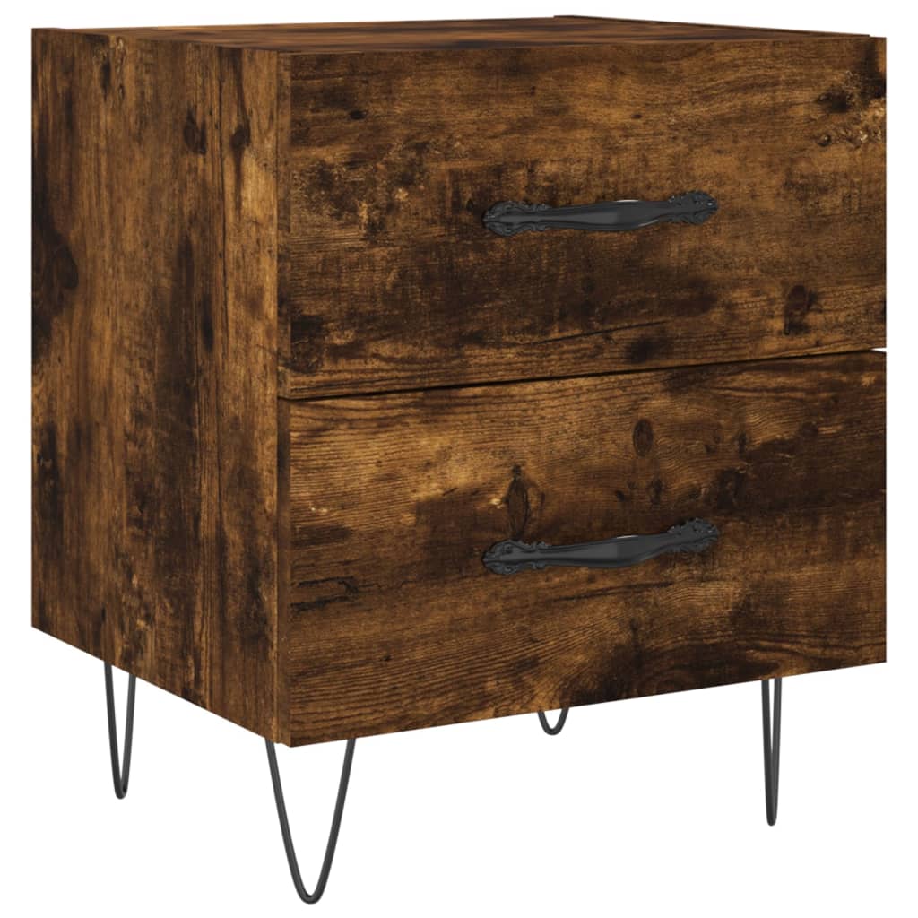 Bedside tables, 2 pcs., smoky oak, 40x35x47.5 cm, composite wood