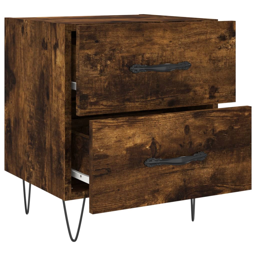Bedside tables, 2 pcs., smoky oak, 40x35x47.5 cm, composite wood