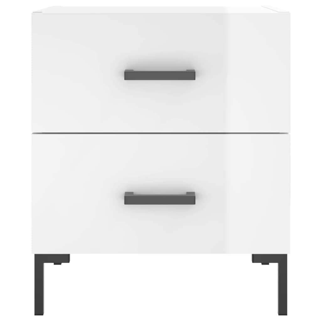 Bedside tables, 2 pcs., extra-glossy white, 40x35x47.5 cm, composite wood
