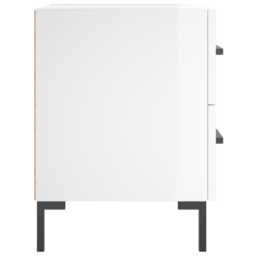 Bedside tables, 2 pcs., extra-glossy white, 40x35x47.5 cm, composite wood