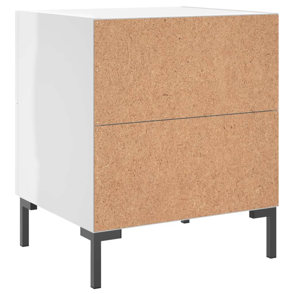 Bedside tables, 2 pcs., extra-glossy white, 40x35x47.5 cm, composite wood