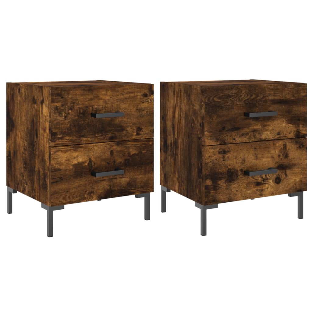 Bedside tables, 2 pcs., smoky oak, 40x35x47.5 cm, composite wood