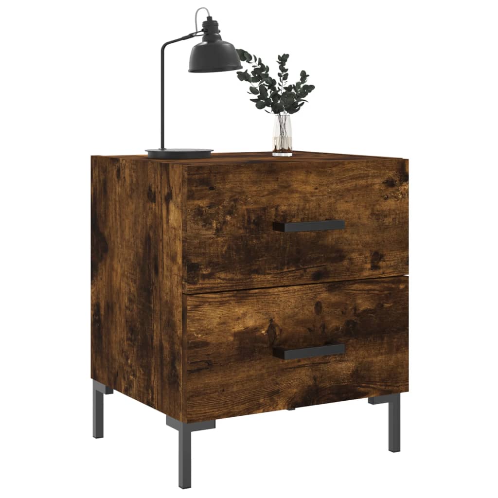 Bedside tables, 2 pcs., smoky oak, 40x35x47.5 cm, composite wood