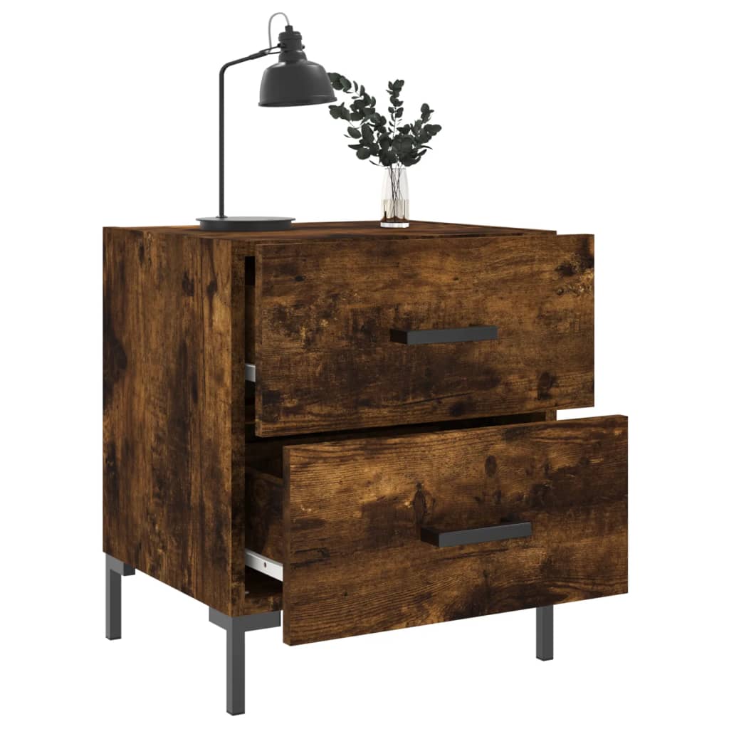 Bedside tables, 2 pcs., smoky oak, 40x35x47.5 cm, composite wood