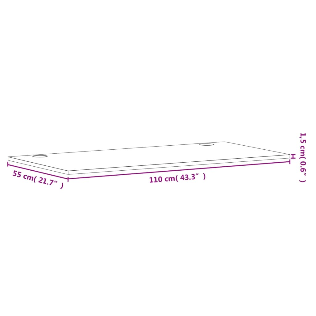 Desk, 110x55x1.5 cm, solid beech wood