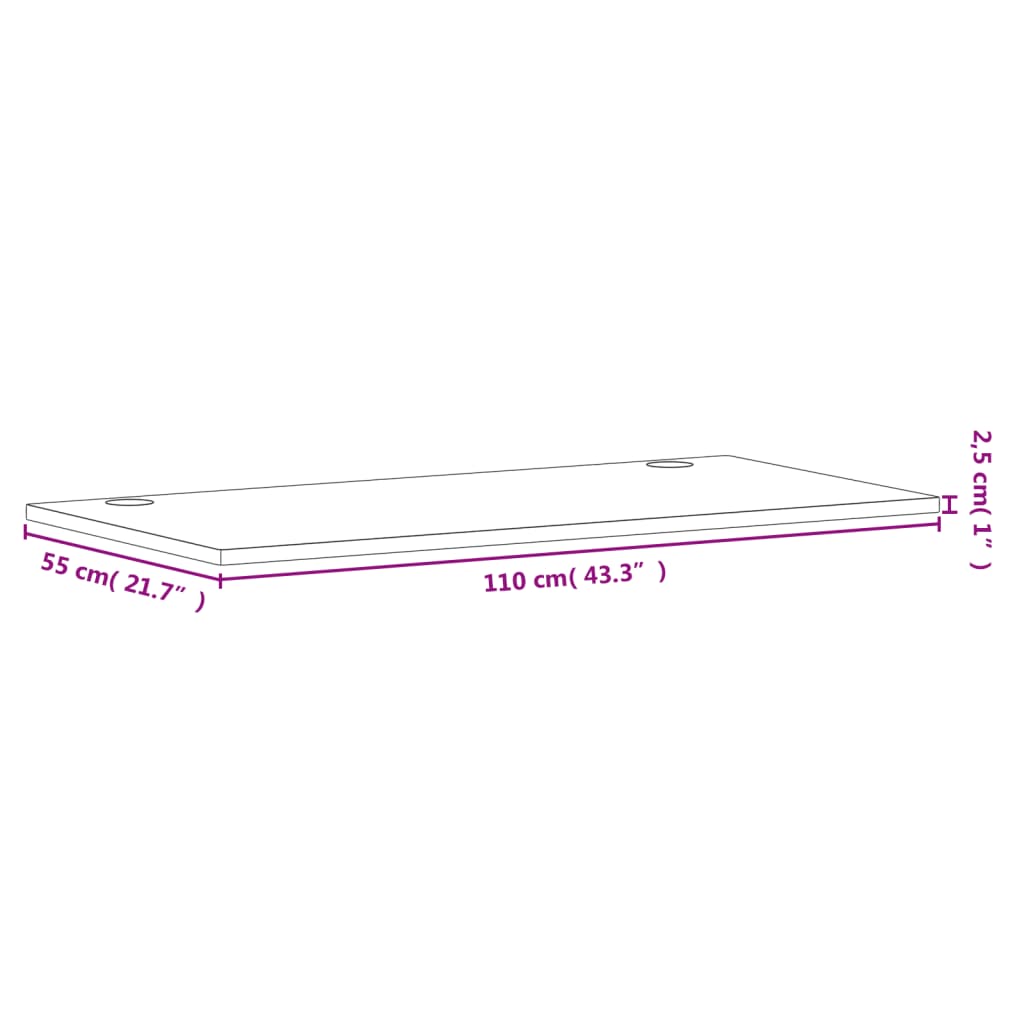 Desk, 110x55x2.5 cm, solid beech wood
