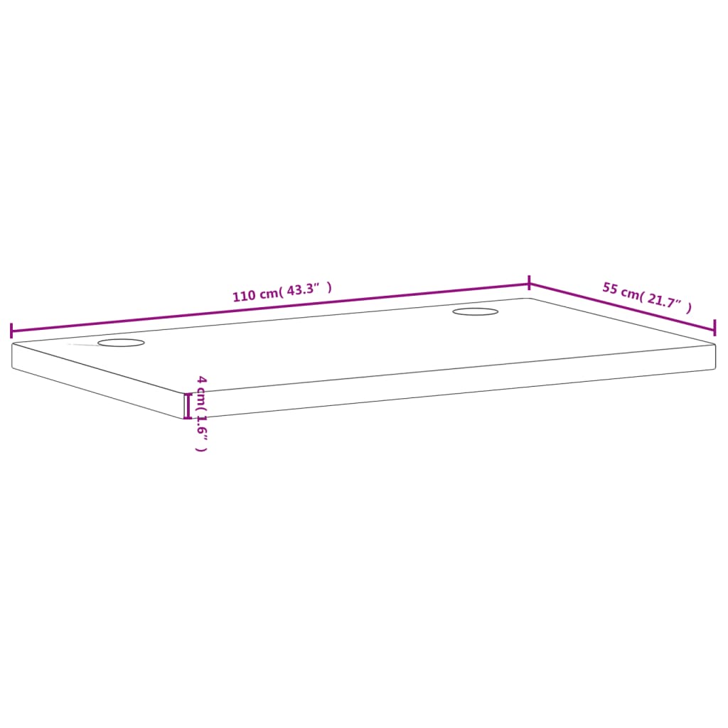 Desk, 110x55x4 cm, solid beech wood
