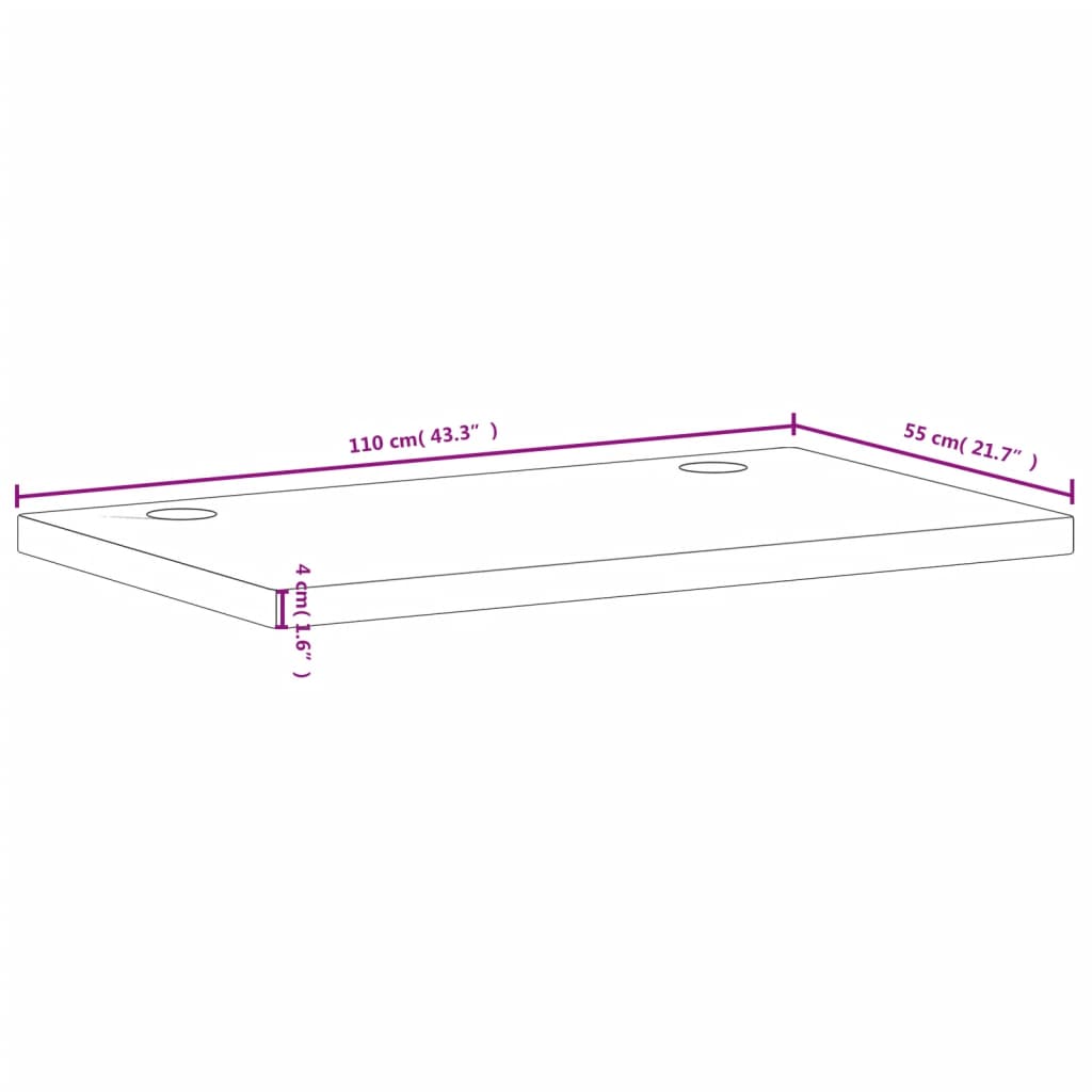 Desk, 110x55x4 cm, solid beech wood