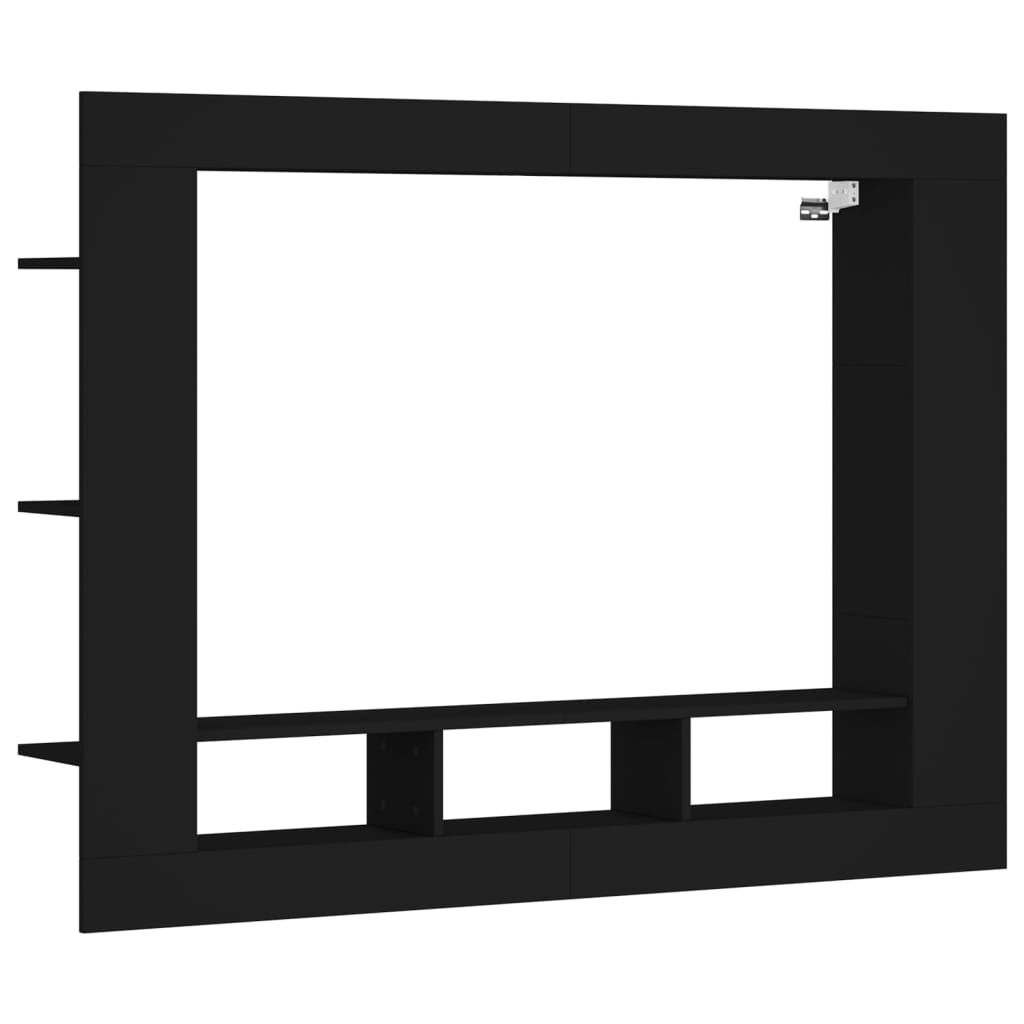 TV sideboard, black, 152x22x113 cm, processed wood